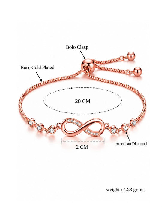 Women Cubic Zirconia Gold-Plated Wraparound Bracelet
