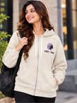 Women Printed Hooded Sweatshirt