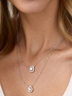 Silver-Toned Brass Silver-Plated Layered Necklace