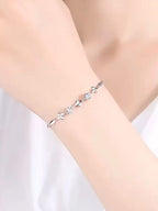 Women Cubic Zirconia Silver-Plated Charm Bracelet