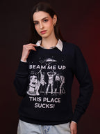 Stranger Things Printed Pure Cotton Round Neck Pullover Sweatshirt