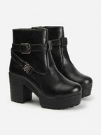 Women Round-Toe Chunky Boots