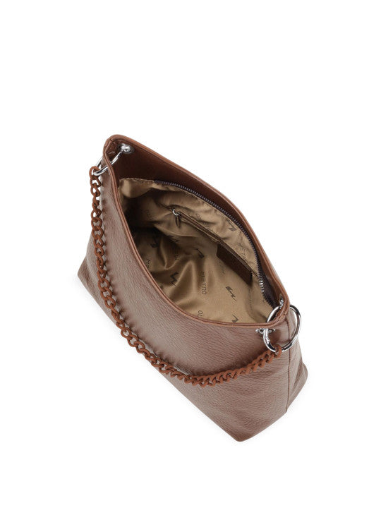 Solid Medium Structured Shoulder Bag