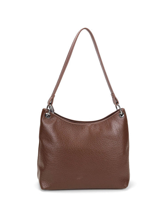 Solid Medium Structured Shoulder Bag