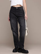 Women Straight Fit Mid-Rise Light Fade Stretchable Jeans