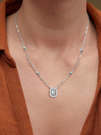 Brass Silver-Plated Stones Studded Necklace