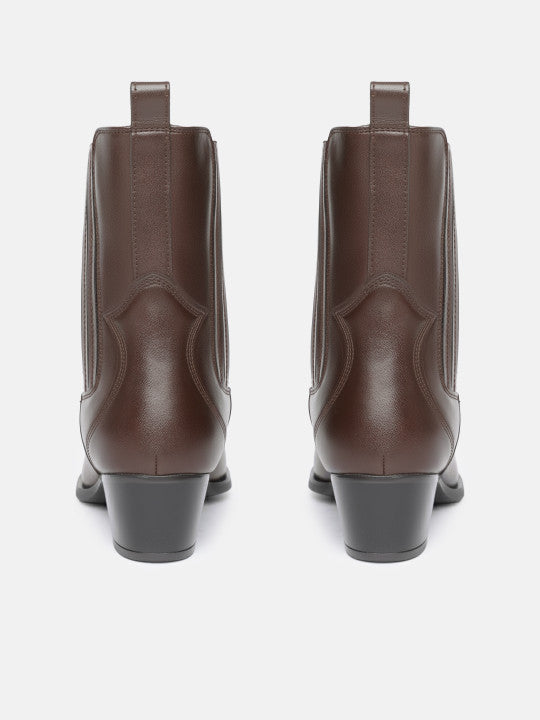 The Life Co. Women Block Heels Solid Boots
