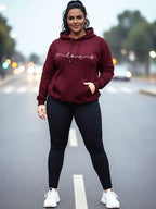 Typography Printed Hooded Full Sleeve Sweatshirt