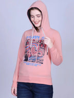 Women Printed Hooded Sweatshirt