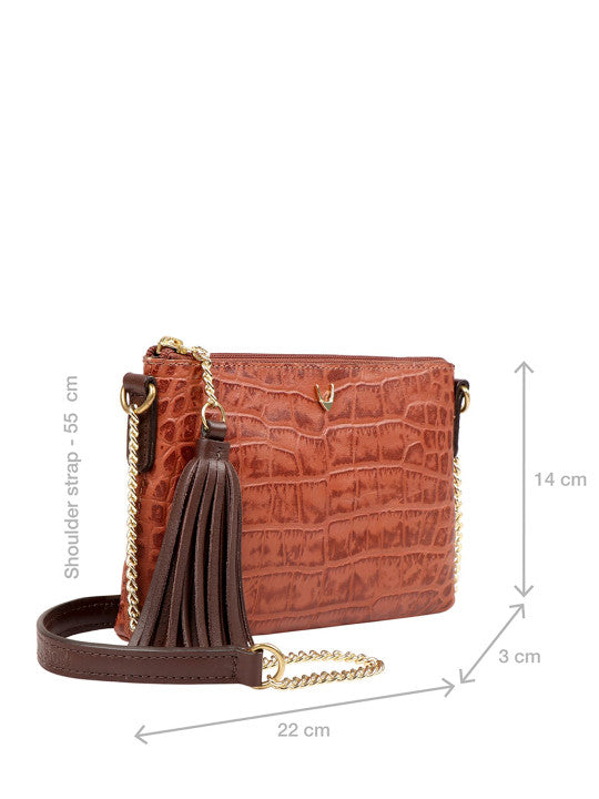 Morocco Animal Leather Structured Sling Bag