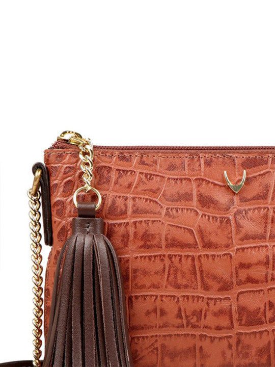 Morocco Animal Leather Structured Sling Bag