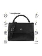 Detachable Strap Zip Detail Structured Satchel Bag