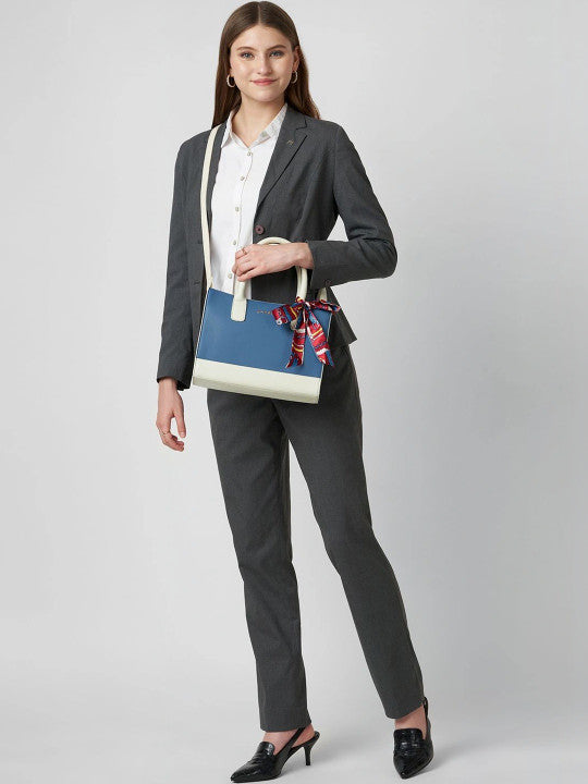 Colourblocked Structured Handheld Bag