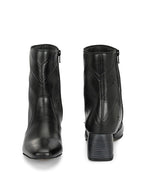 Women Black Lightweight Block Heel Casual Boots