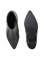 Women Black Solid Synthetic Trendy Ankle Pointed Shape Boots