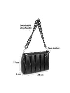 Striped Small Structured Shoulder Bag