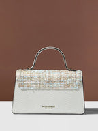 London Leather Textured Adjustable Strap Structured Sling Bag