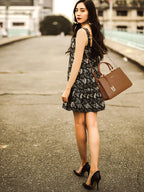 Detachable Strap Buckle Detail Structured Shoulder Bag