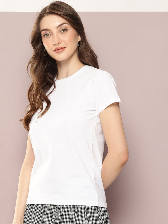 Womens Regular Fit Plain Tshirt