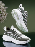 Women Olive Mesh Lace-Ups Running Sports Shoes
