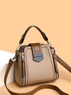 Textured Zip Detail Structured Sling Bag