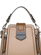 Textured Zip Detail Structured Sling Bag