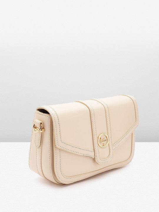 Leather Detachable Strap Structured Sling Bag