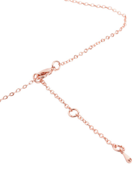 Rose Gold-Plated Stone Studded Layered Necklace