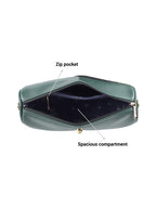 Solid In Built Mobile Pouch Buckle Detail Structured Sling Bag