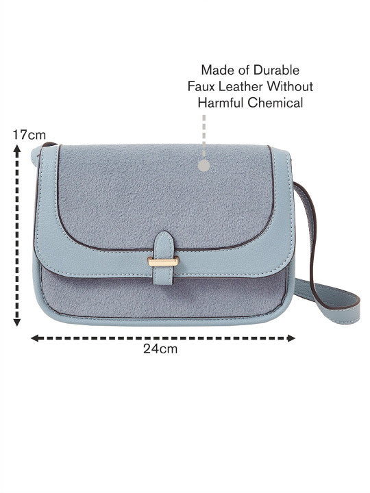 London Colourblocked Buckle Detail Small Structured Satchel Bag