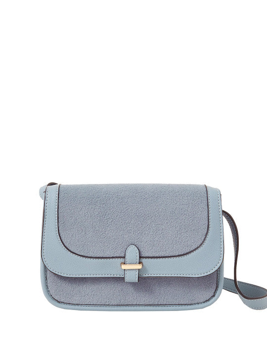 London Colourblocked Buckle Detail Small Structured Satchel Bag