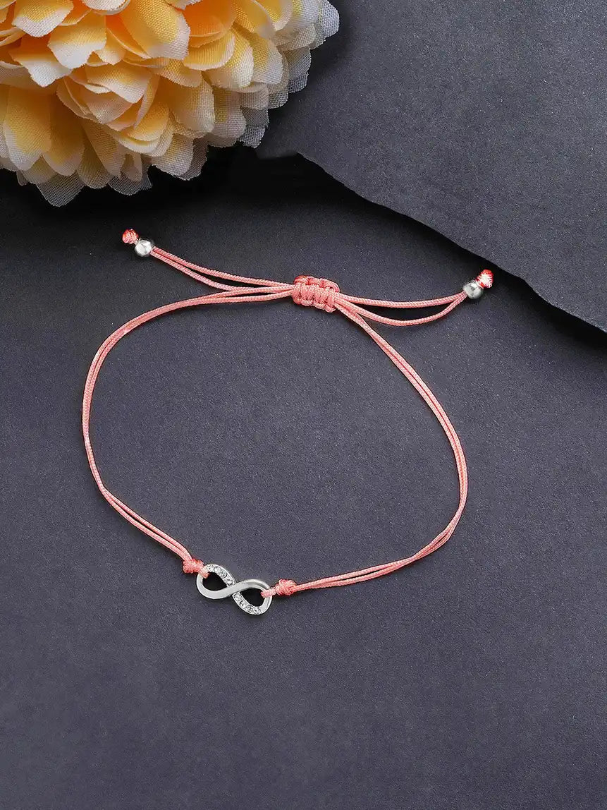 Silver-Plated Crystals-Studded Wraparound Bracelet