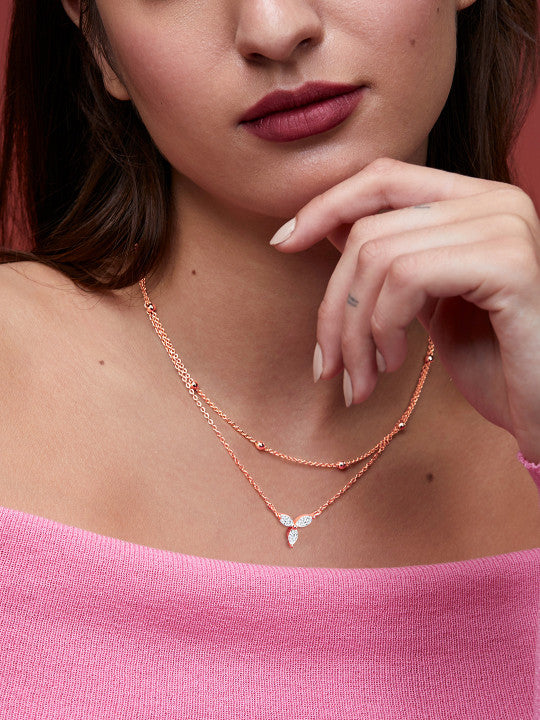 Brass Rose Gold-Plated Handcrafted Pendant Necklace