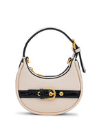 Celeste Textured Detachable Strap Buckle Detail Half Moon Sling Bag