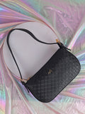 Zip Detail Structured Shoulder Bag