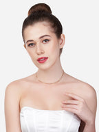 Brass Rose Gold-Plated Cubic Zirconia Necklace