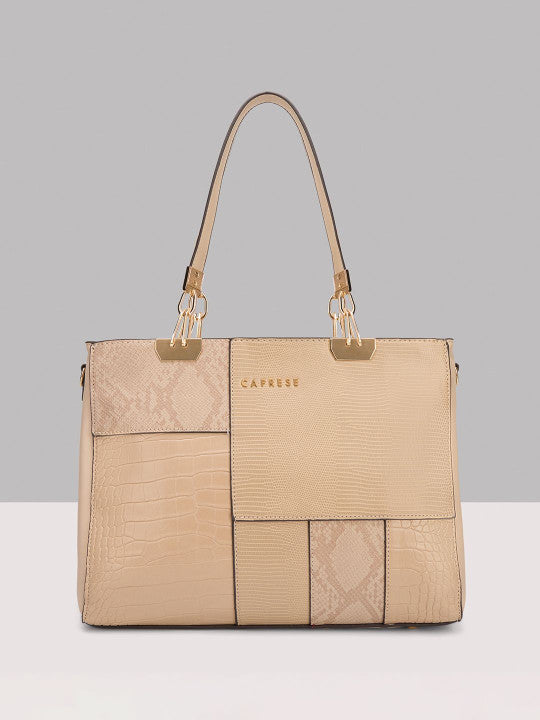 Animal Textured Structured Tote Bag