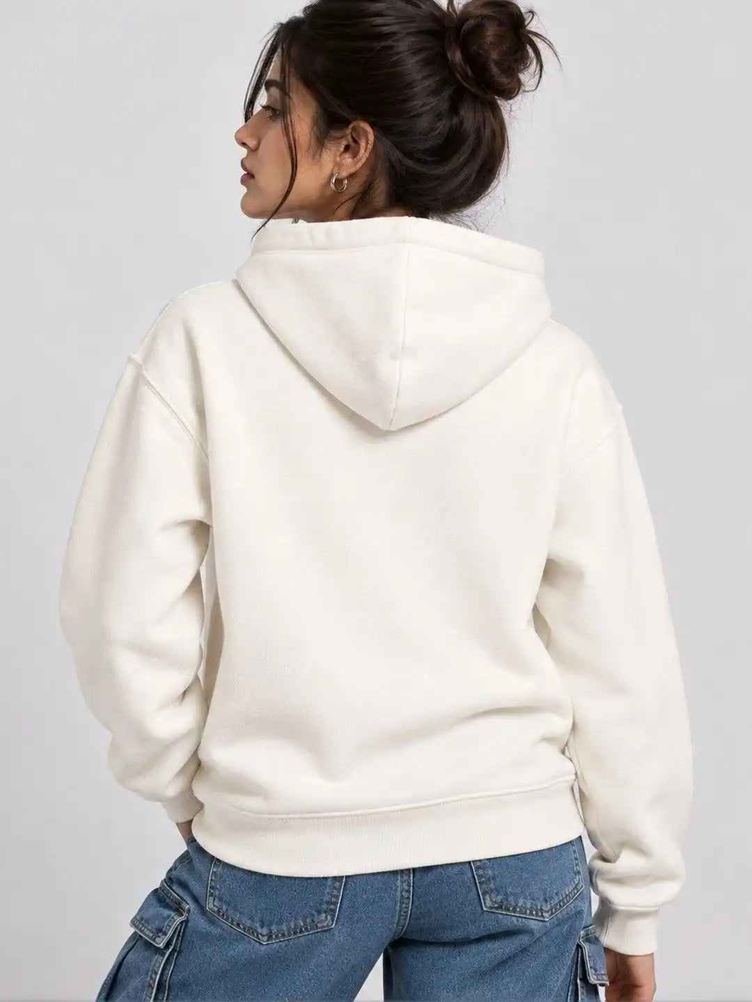 Women Printed Hooded Sweatshirt