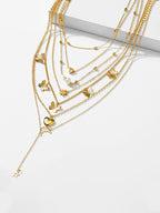 Set Of 6 Gold-Plated Necklace