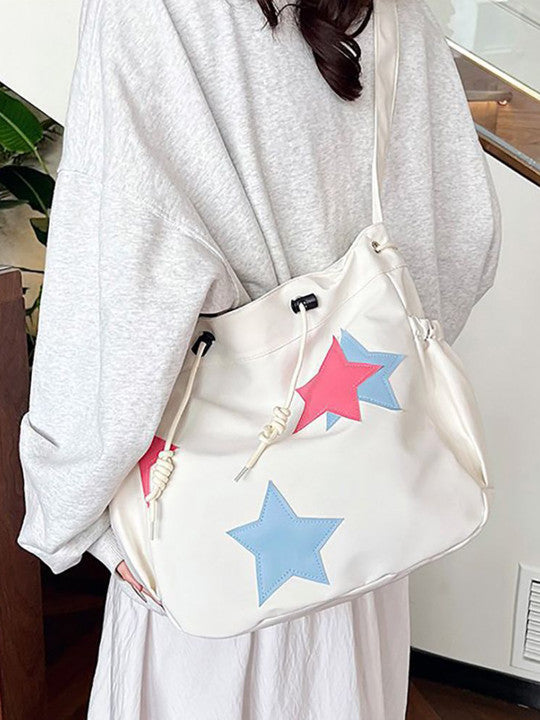 Applique Detail Oversized Shopper Bag