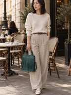 Bucket Handheld Bag with Fringed