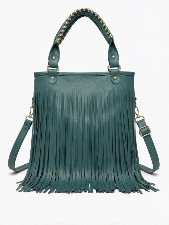 Bucket Handheld Bag with Fringed