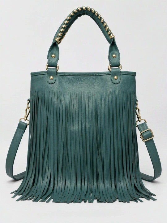 Bucket Handheld Bag with Fringed