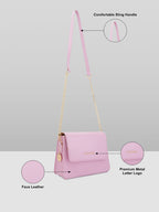 Lilac Solid Small Structured Shoulder Bag