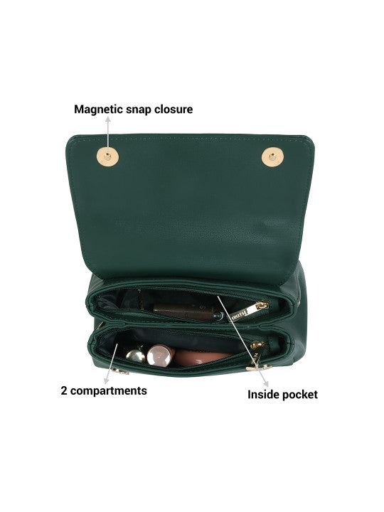 Detachable Strap Zip Detail Structured Satchel Bag