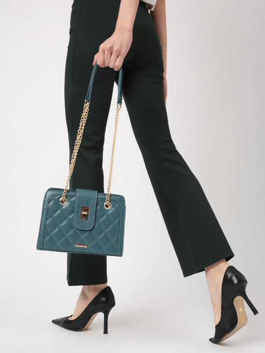 Oceanic Quilted Small Structured Shoulder Bag