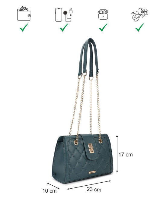 Oceanic Quilted Small Structured Shoulder Bag