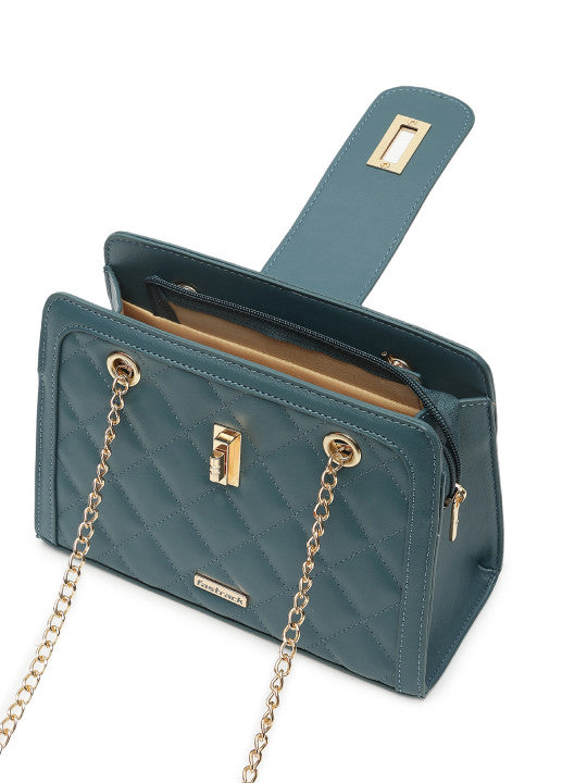 Oceanic Quilted Small Structured Shoulder Bag