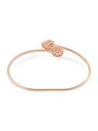 Women Rose Gold Brass Cubic Zirconia Rose Gold-Plated Kada Bracelet