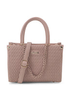 Textured Medium Structured Satchel Bag